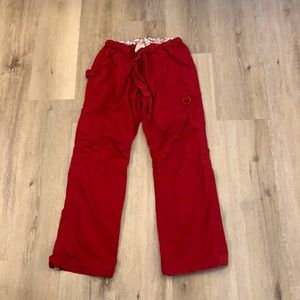 Red Koi scrub pant